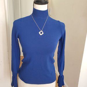 H&M royal blue bell cuff pullover size XS